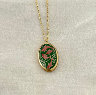 Delicate Vintage Style Brass Pendant Necklace