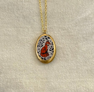 Delicate Vintage Style Brass Pendant Necklace