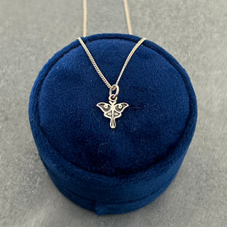 Sterling Tiny Luna Moth Necklace