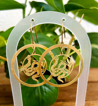 Botanical Snake Hoop Earrings
