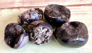 Septarian Dragon's Egg Half Geode w/ Druzy