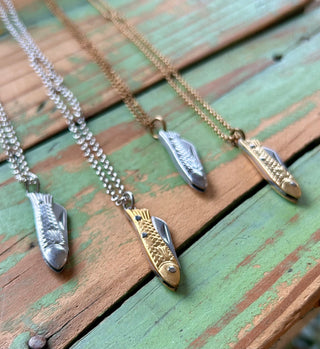 Mini Fish Handle Pocket Knife Necklace