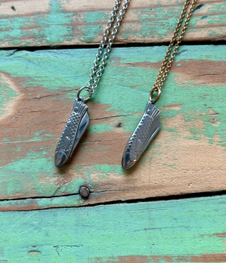 Mini Fish Handle Pocket Knife Necklace