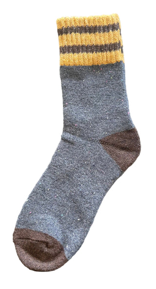 Cozy Knit Colorblock Socks w/ Retro Stripe