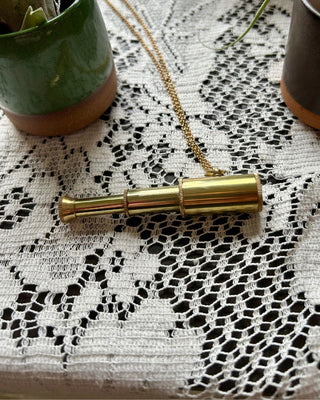 Mini Brass Telescope Necklace