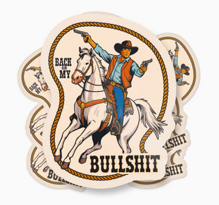 Back On My Bullsh*t Cowboy Vinyl Sticker