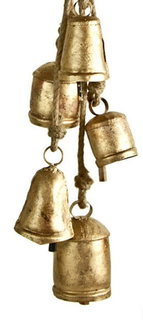 Welcome Home Decorative Brass Bells Cluster