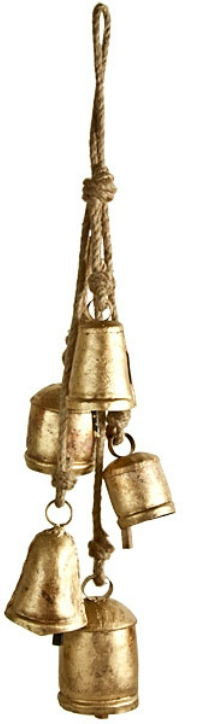 Welcome Home Decorative Brass Bells Cluster