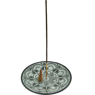 Mandala Carved Soapstone Incense Burner