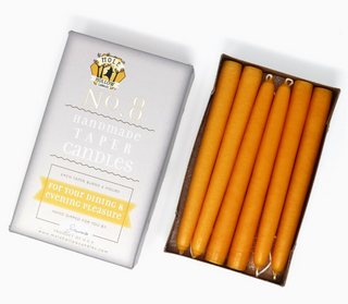 Unscented Hand Dipped Tapered Candles 8"