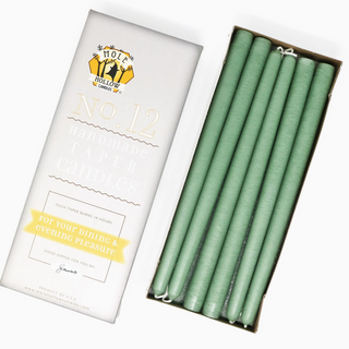 Unscented Hand Dipped Taper Candles 12"