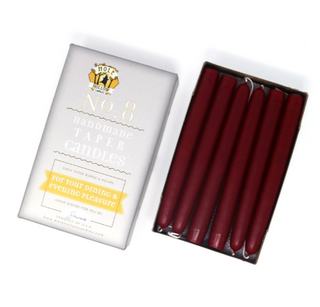 Unscented Hand Dipped Tapered Candles 8"