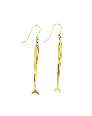 Long Sardine Fish Earrings