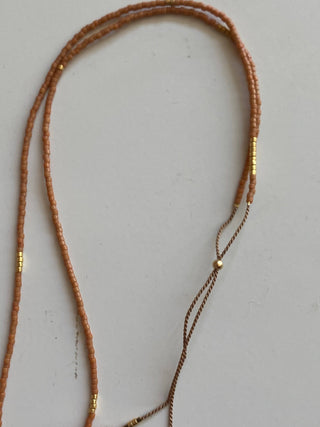 Sintha Silk Bead Wrap (Necklace / Bracelet): Rust