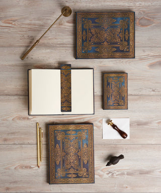 Blue Luxe Hardcover Journal: Lined, Midi