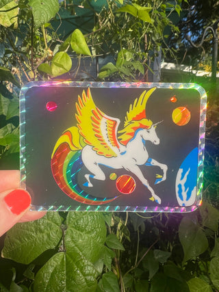 Pegasus Glitter Sticker - 4 Inch