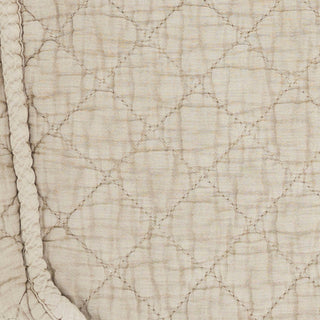 Soft Cotton Quilted Cosmetic Bag: Taupe / 9"x7"