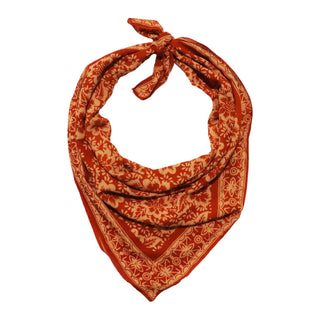 Large Hand Dyed Batik Bandana -  Auburn Orange
