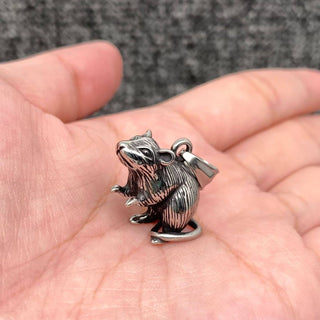 Stainless Steel Rat Pendant Necklace