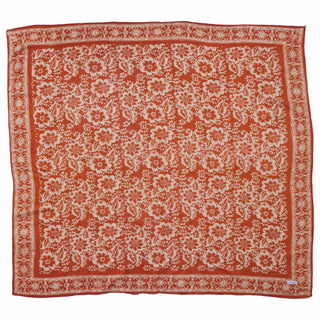 Large Hand Dyed Batik Bandana -  Auburn Orange