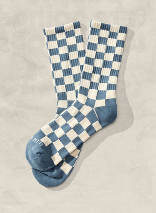 Dune & Cream Checkerboard - Kids Socks