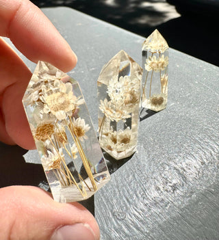 Mini Floral Crystal Tower Obelisk - Fern