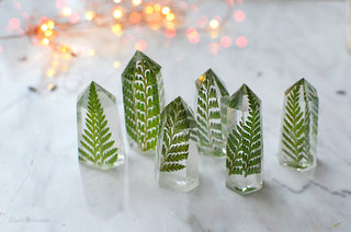 Mini Floral Crystal Tower Obelisk - Lavender Stalk
