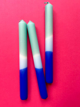 Clean Breeze | Dip Dye Dinner Candles Trio