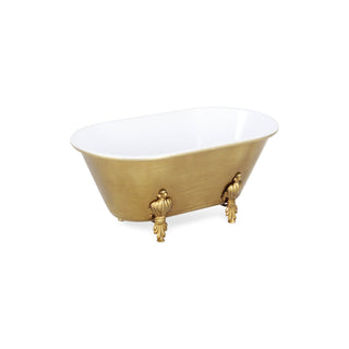 Vintage Bathtub Dish with Gold Accent