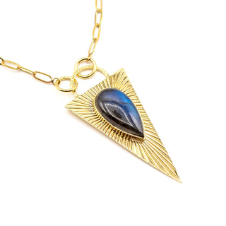 Brass Labradorite Medallion Necklace