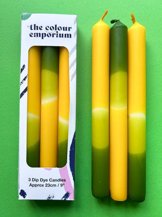 Lemons and Limes | Dip Dye Dinner Candle Trio