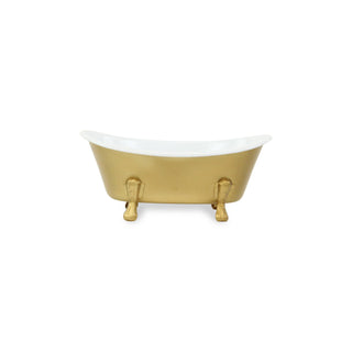 Vintage Bathtub Dish with Gold Accent