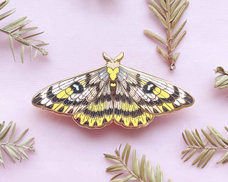 Sheep Moth (Hemileuca eglanterina) Enamel Pin: Locking Pin Back