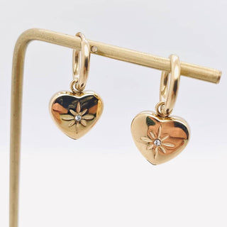 Heart-Shaped 18K Gold-Plated Huggie Earrings