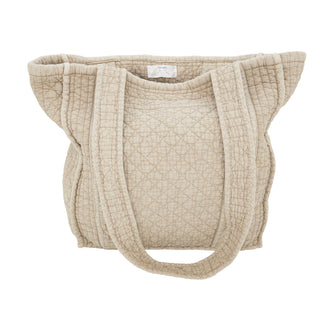 Soft Cotton Quilted Tote Bag: Olive / 14"x12"