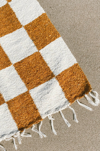 Gold & Cream Checker - Heavyweight Throw Blanket