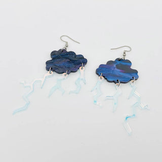 Acrylic Lightning Charm Dangle Earrings