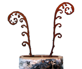 Small Fern Leaf Tab - Metal Silhouette Garden Yard Home Art