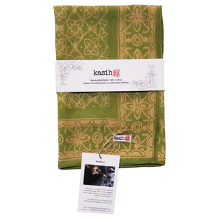 Hand Dyed Batik Bandana Lime Blossom Green