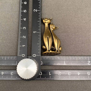 Vintage Brass Couple Cats Desktop Figurine