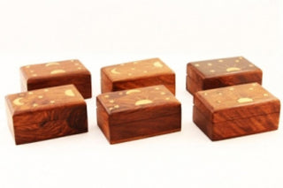 Small Celestial Brass Inlay Boxes