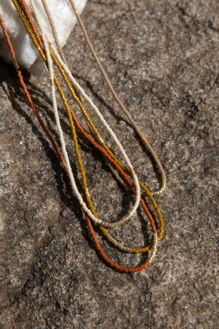 Sintha Silk Bead Wrap (Necklace / Bracelet): Rust