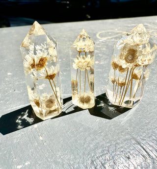 Mini Floral Crystal Tower Obelisk - Fern