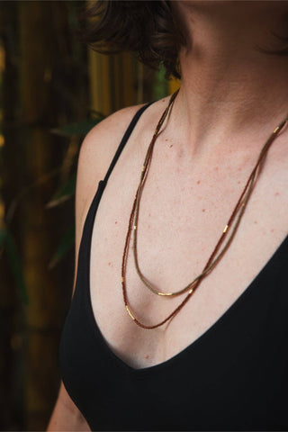 Sintha Silk Bead Wrap (Necklace / Bracelet): Olive