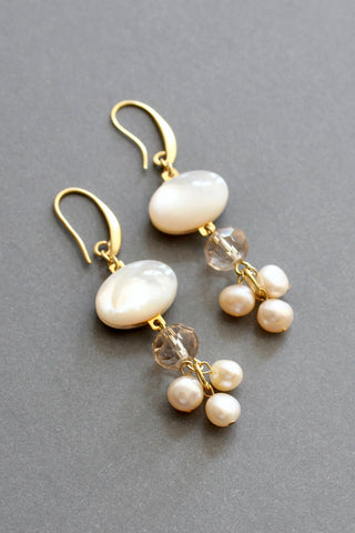 Mother-of-Pearl Cluster Earrings