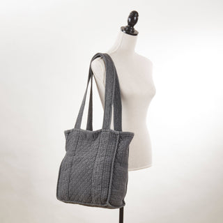 Soft Cotton Quilted Tote Bag: Olive / 14"x12"