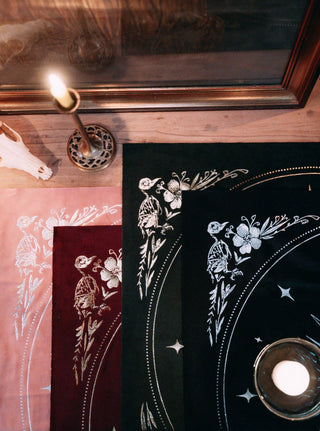 Celestial Velvet Altar Cloth Black Velvet + Silver Foil