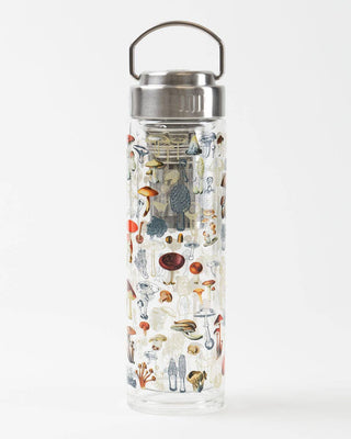 Glass Tea Infuser Bottle - Mushrooms