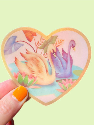 Swan Friends  Sticker - 3 Inch