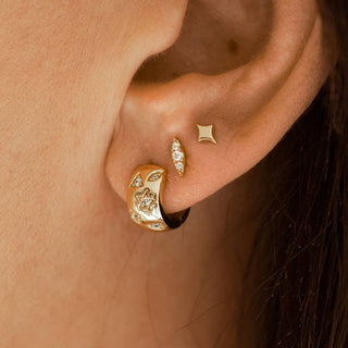 Constellation Huggie Hoop Earrings - Gold
